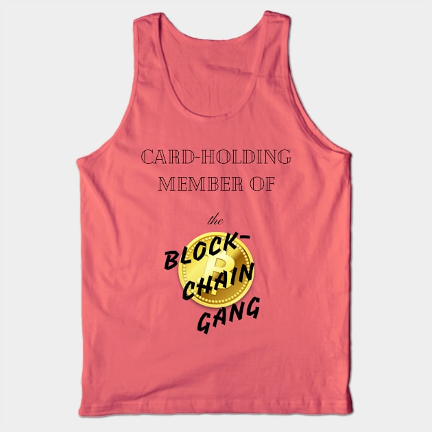 Card-holding member of the BLOCK-CHAIN Gang! Tank Top by junochaos